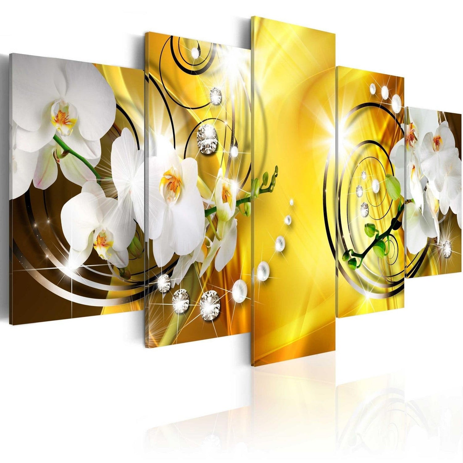 Glamour Stretched Canvas Art - Yellow Admiration-Tiptophomedecor