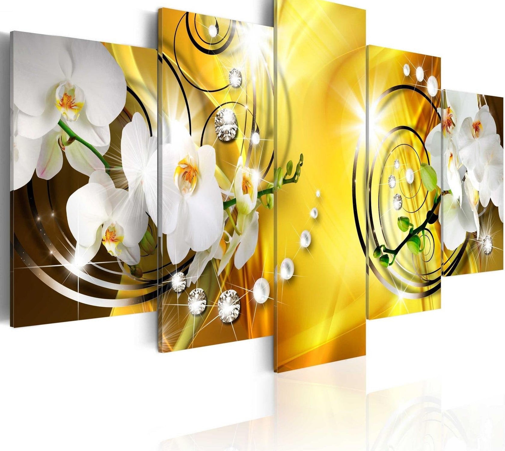 Glamour Stretched Canvas Art - Yellow Admiration-Tiptophomedecor