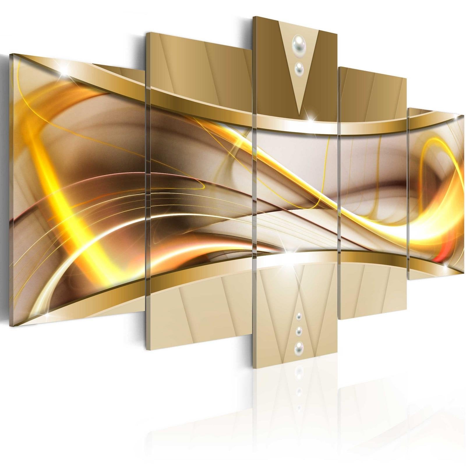 Glamour Stretched Canvas Art - Yellow Improvisation-Tiptophomedecor