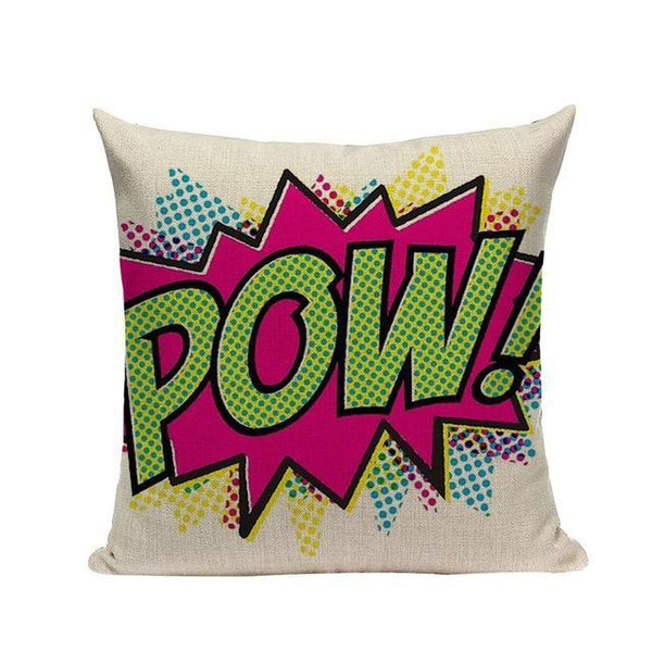 Graffiti Pop Wow Selfie Bang Words Cushion Covers-Tiptophomedecor