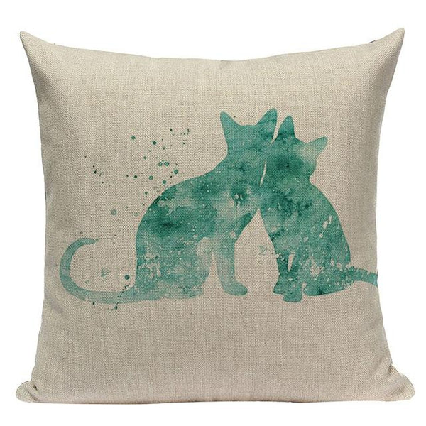Green Teal Turquoise Watercolor Ink Pillow Cases-Tiptophomedecor-Interior-Design-Home-Decor