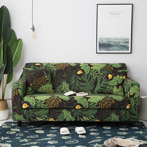 Green Tropical Garden Sofa Cover