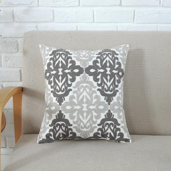 Grey Soft Pink Embroidered Geometric Cushion Covers-Tiptophomedecor-Interior-Design-Home-Decor