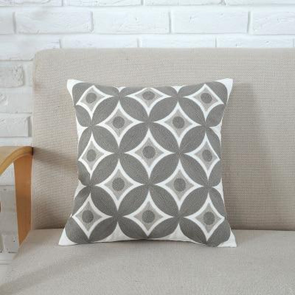 Grey Soft Pink Embroidered Geometric Cushion Covers-Tiptophomedecor-Interior-Design-Home-Decor