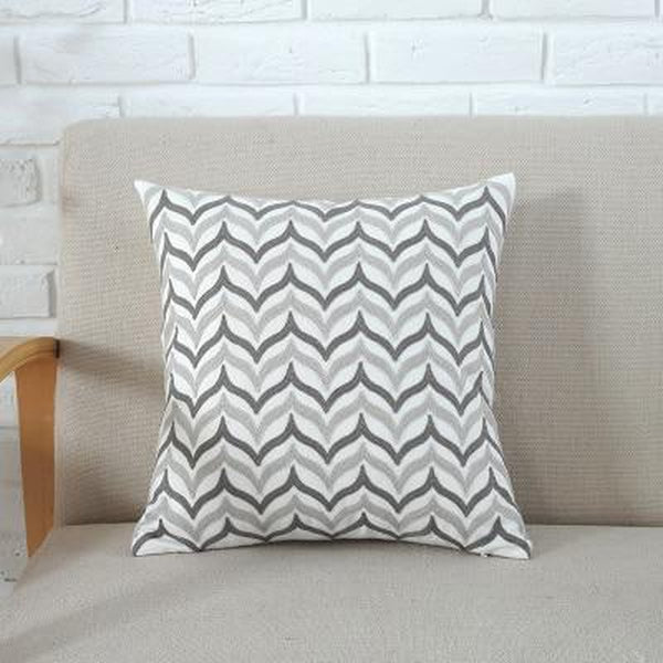 Grey Soft Pink Embroidered Geometric Cushion Covers-Tiptophomedecor-Interior-Design-Home-Decor