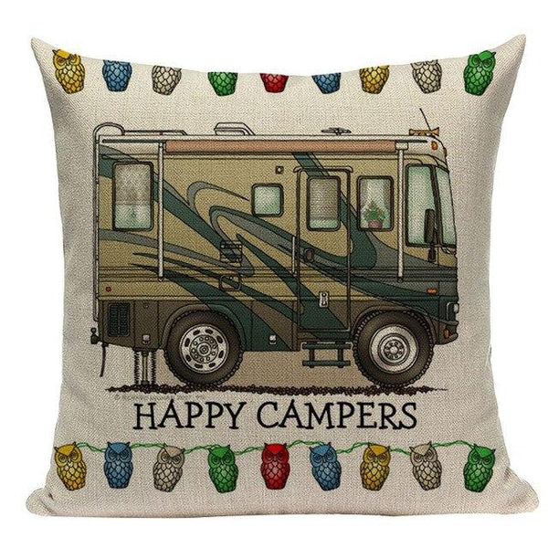 Happy Campers Throw Pillow Cases Cushion Covers-Tiptophomedecor-Interior-Design-Home-Decor