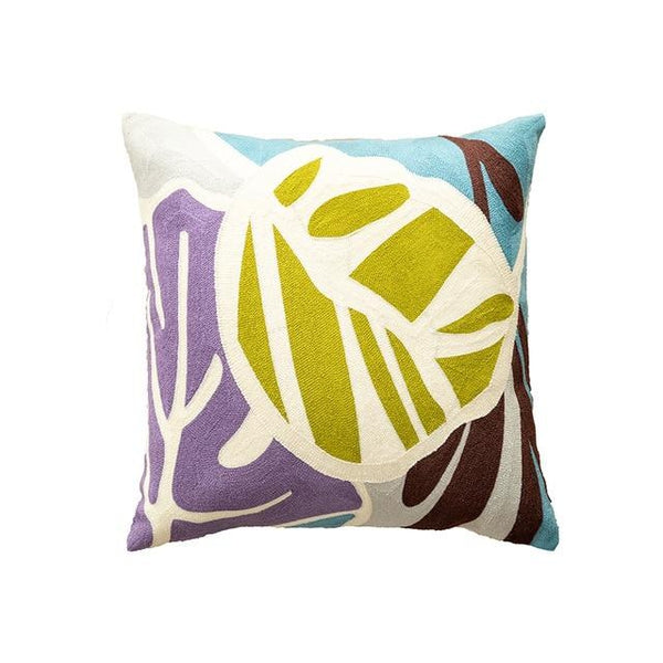 Happy Colorful Embroidered Abstract Leaf Fantasy Pattern Cushion Covers-TipTopHomeDecor