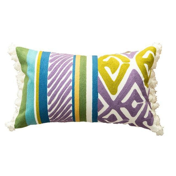 Happy Colorful Embroidered Abstract Leaf Fantasy Pattern Cushion Covers-TipTopHomeDecor