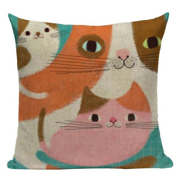 Happy Colors Cartoon Animals Cushion Covers-TipTopHomeDecor