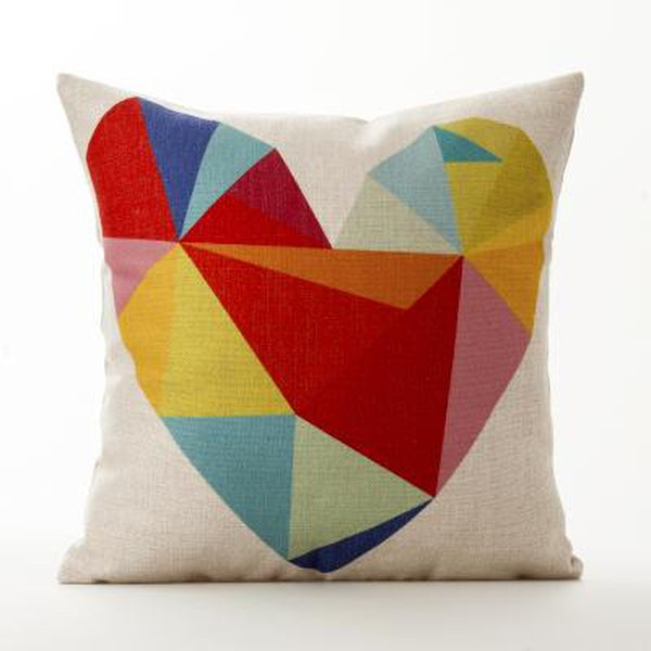 Happy Colors Quote Heart Nordic Cushion Covers-Tiptophomedecor
