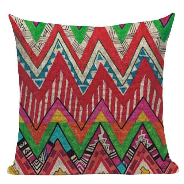 Decorative Square Throw Pillow Cover Linen Farmhouse Red Amaranth Zigzag  Geometric Abstract Plain Vintage Baby Chevron Children Lines Classic