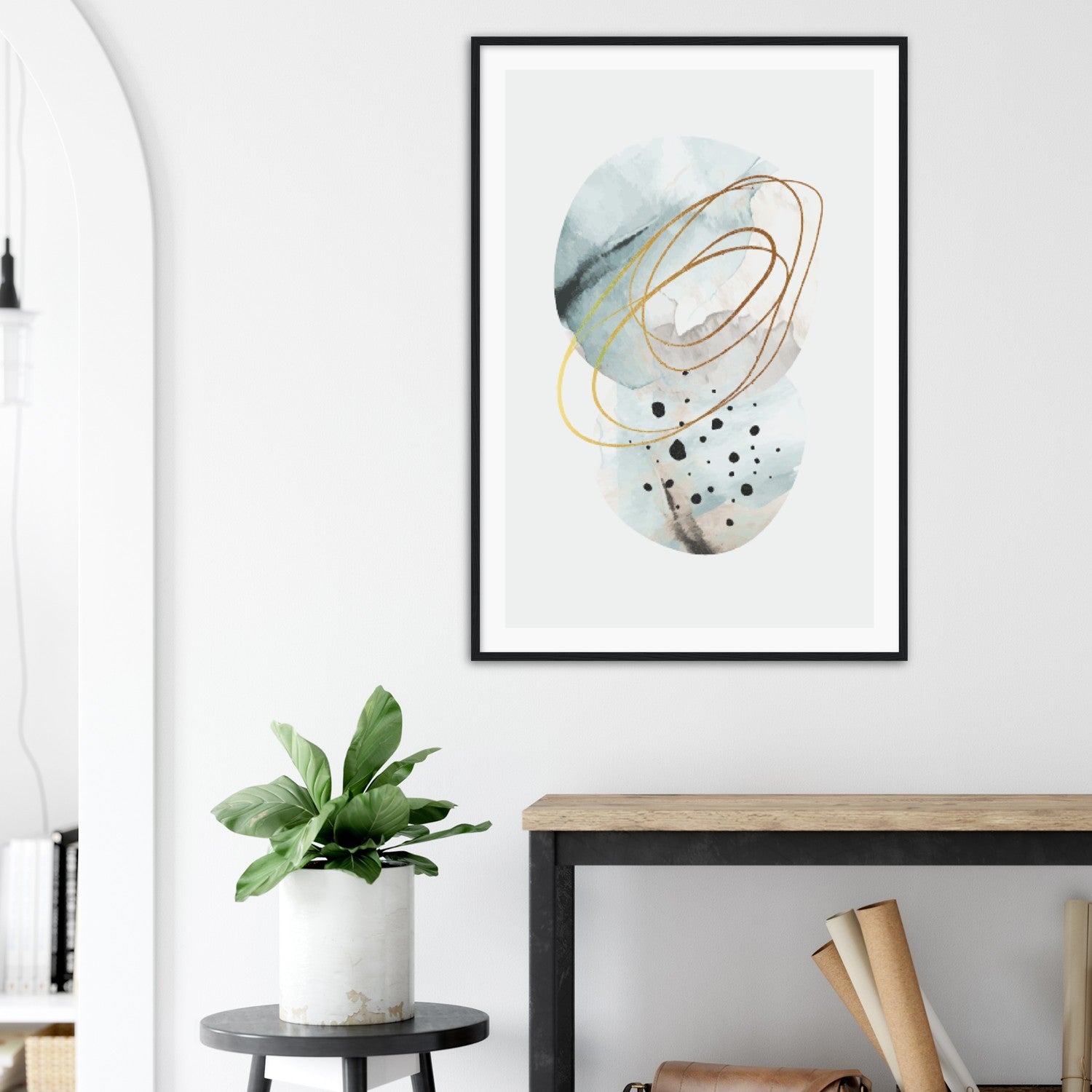 Watercolor Gold Contemporary Art Poster Nr. 3