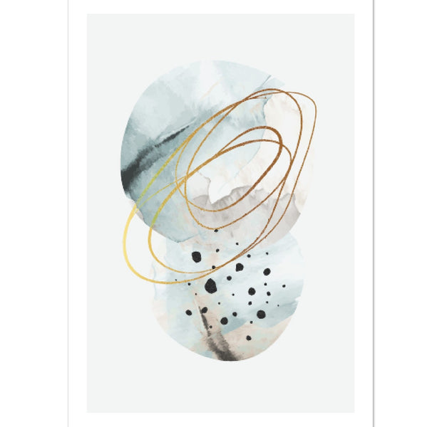 Watercolor Gold Contemporary Art Poster Nr. 3