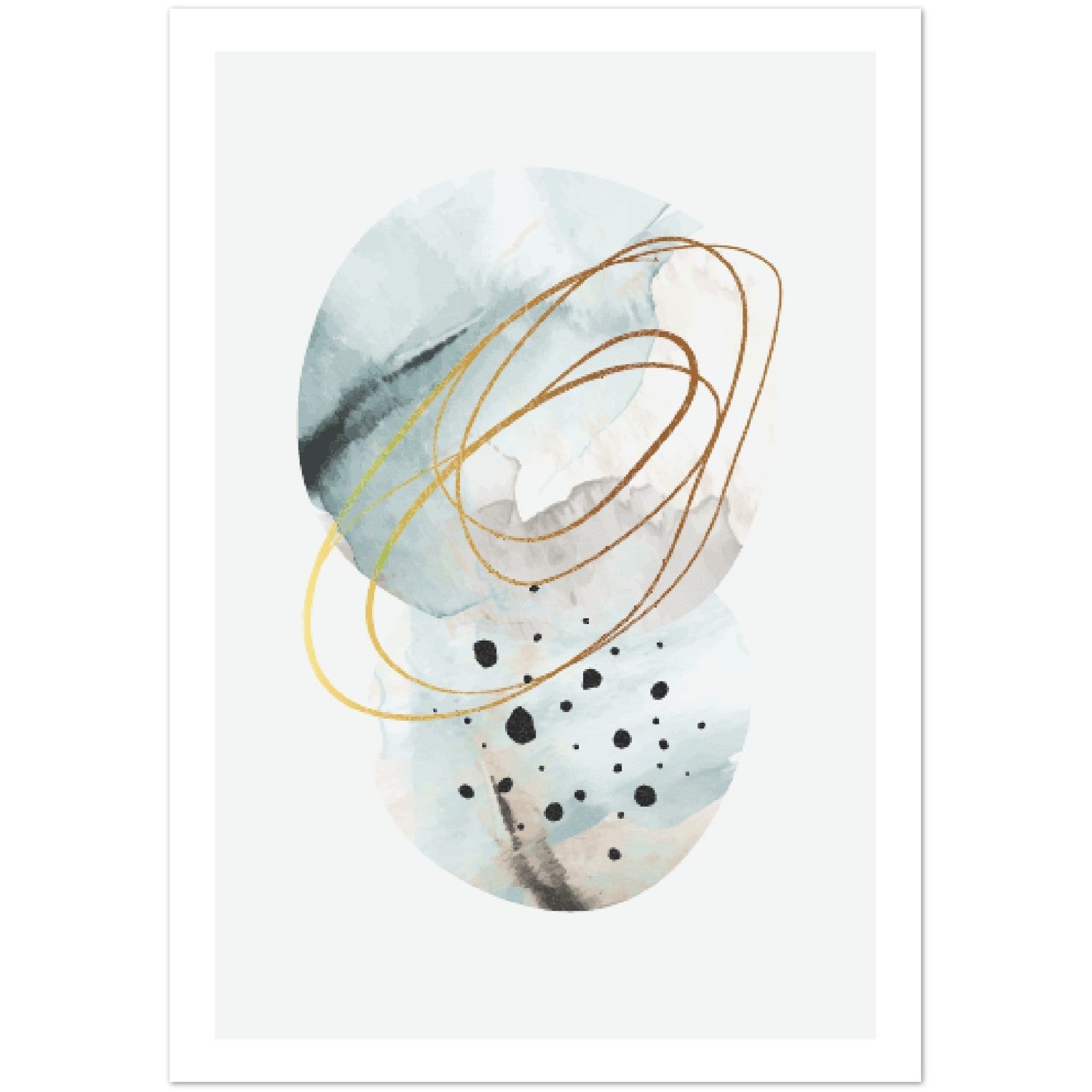 Watercolor Gold Contemporary Art Poster Nr. 3