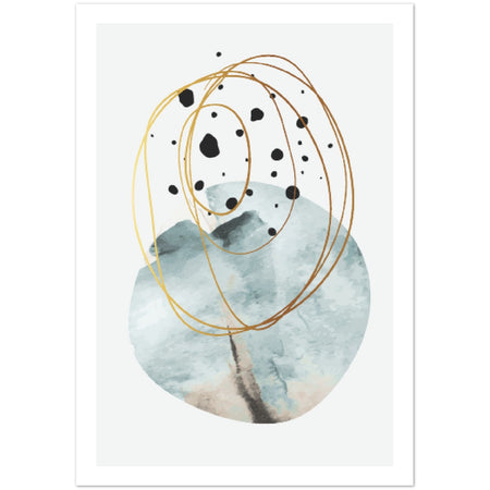 Watercolor Gold Contemporary Art Poster Nr. 1