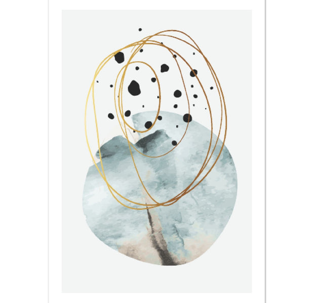 Watercolor Gold Contemporary Art Poster Nr. 1