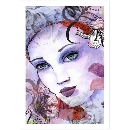 Watercolor Fantasy Portrait Art Poster