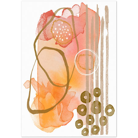Watercolor Terracotta Abstract Art Poster