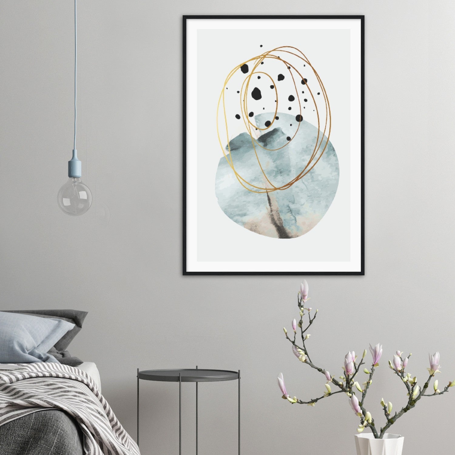 Watercolor Gold Contemporary Art Poster Nr. 1
