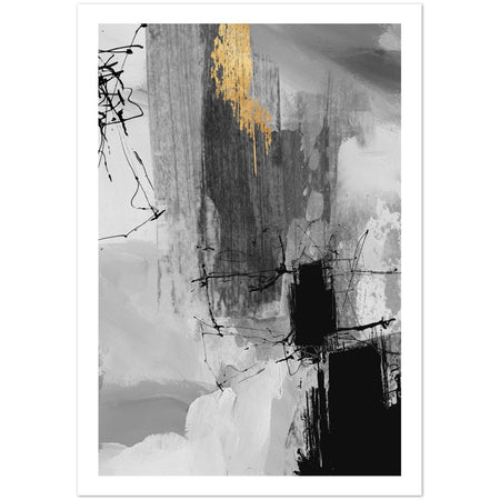 Black Gold Acrylic Modern Art Poster Nr. 1