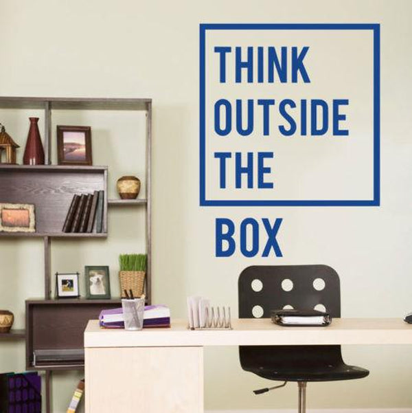 Inspirational Think Outside The Box Quote Wall Decal