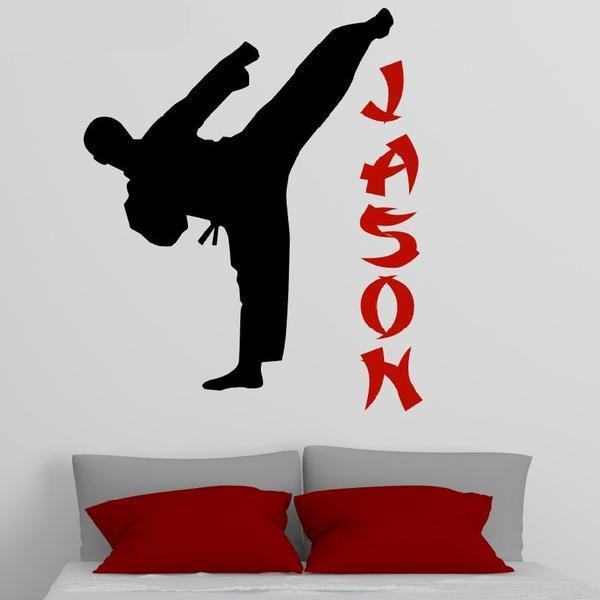 Karate Custom Name Martial Arts Decal Wall Sticker-Tiptophomedecor-Interior-Design-Home-Decor