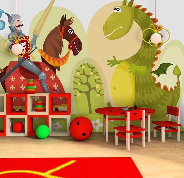 Wall mural - Dragon and knight-TipTopHomeDecor