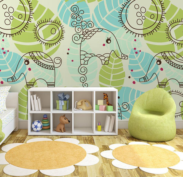 Wall mural - elephants (for children)-TipTopHomeDecor