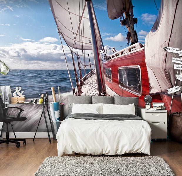 Wall mural - A boat far from the shore-TipTopHomeDecor