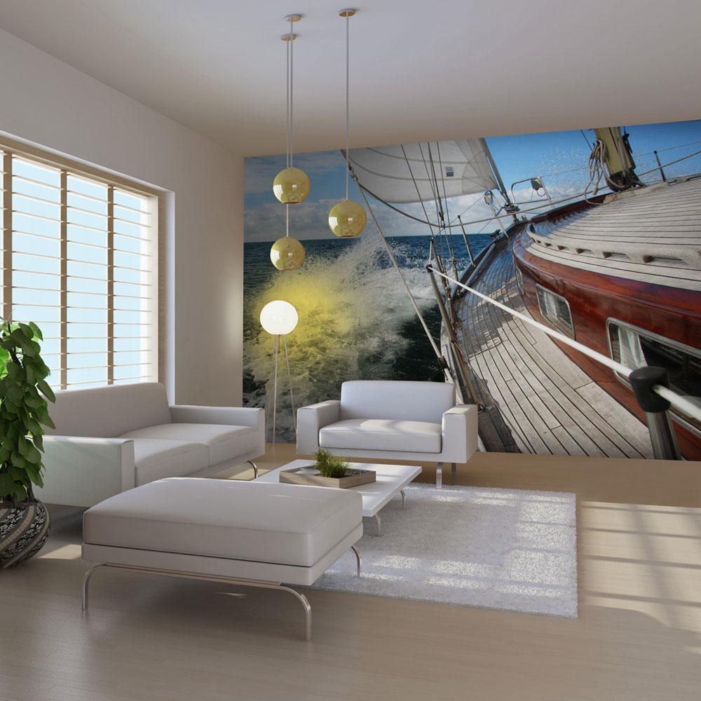 Wall mural - A boat in the sea-TipTopHomeDecor