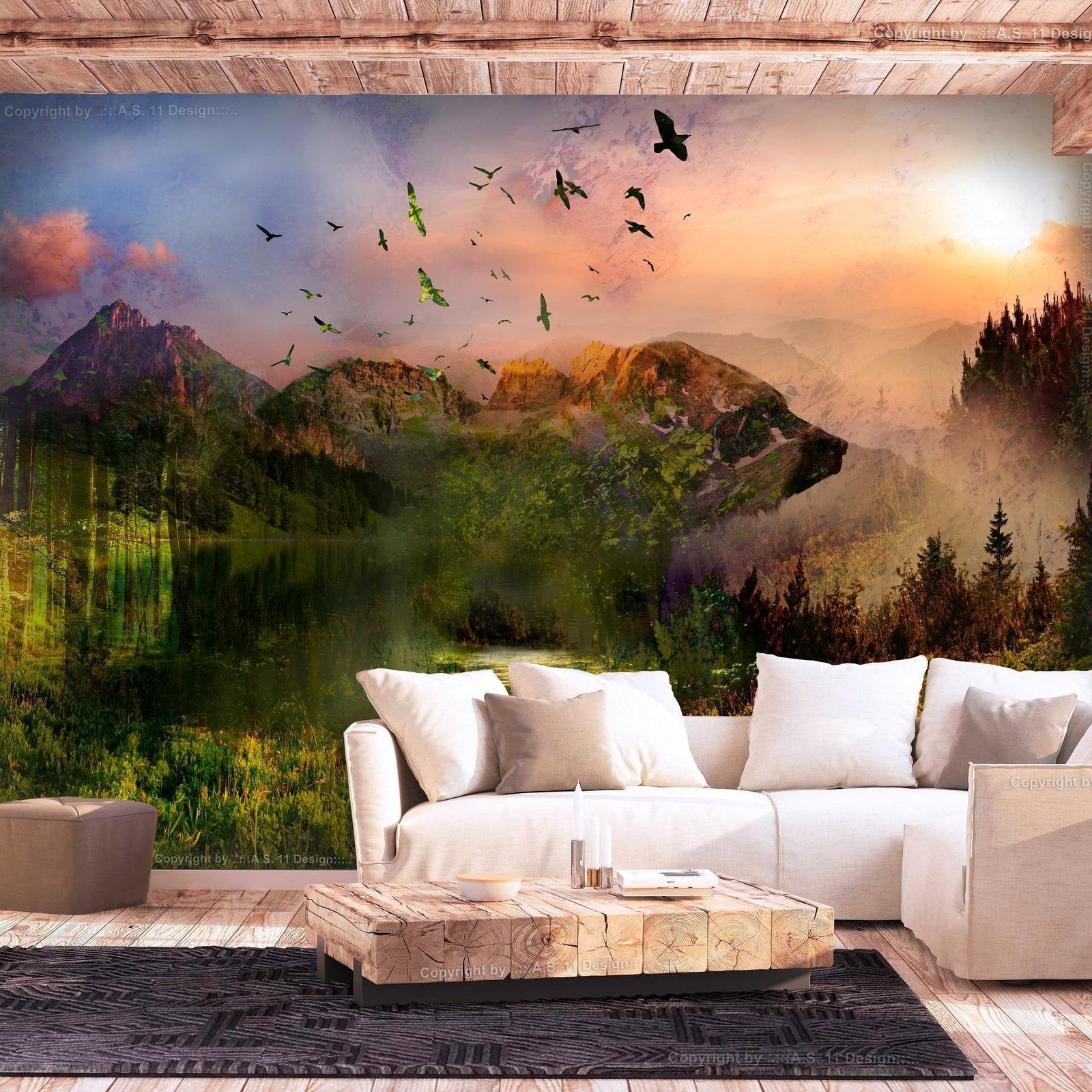 Wall mural - Bear in the Mountain-TipTopHomeDecor