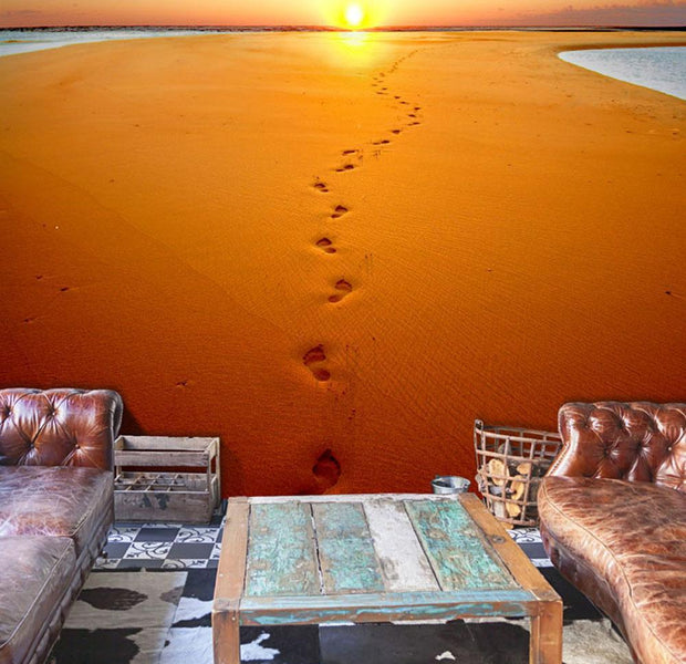 Wall mural - Footprints in the sand-TipTopHomeDecor