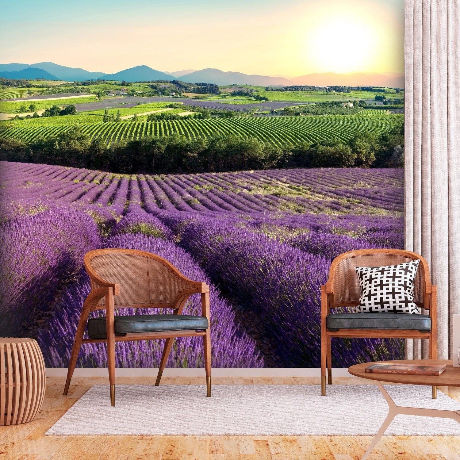 Landscape Wall Mural - Lavender Field-Tiptophomedecor