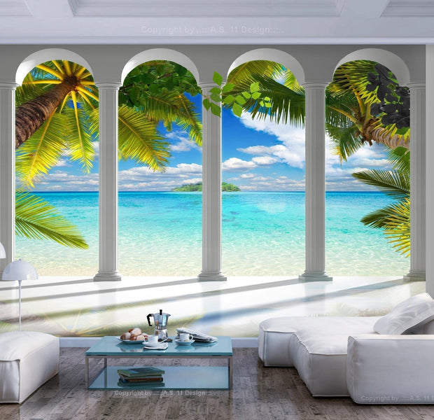 Wall mural - Sea behind Columns-TipTopHomeDecor