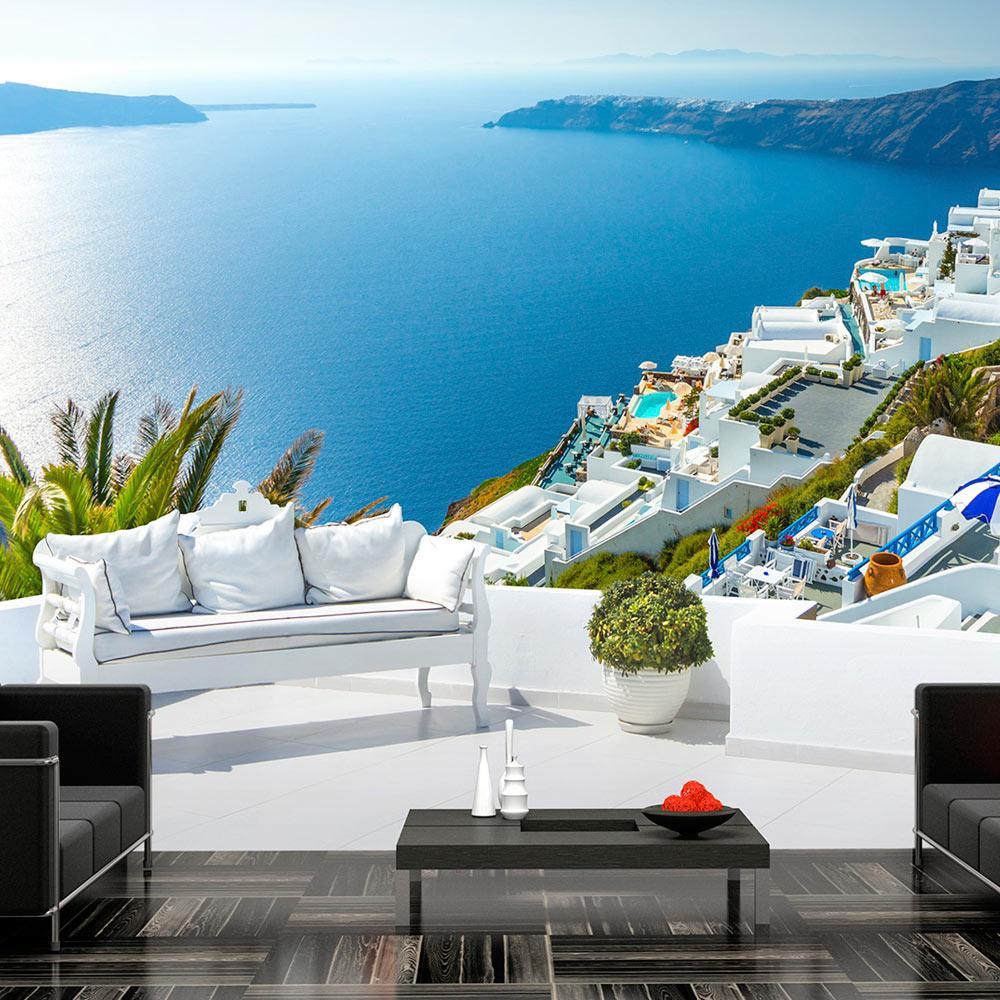 Landscape Wall Mural - View On Santorini-Tiptophomedecor