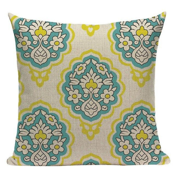 Light Blue Yellow Bohemian Throw Pillow Cases-Tiptophomedecor-Interior-Design-Home-Decor