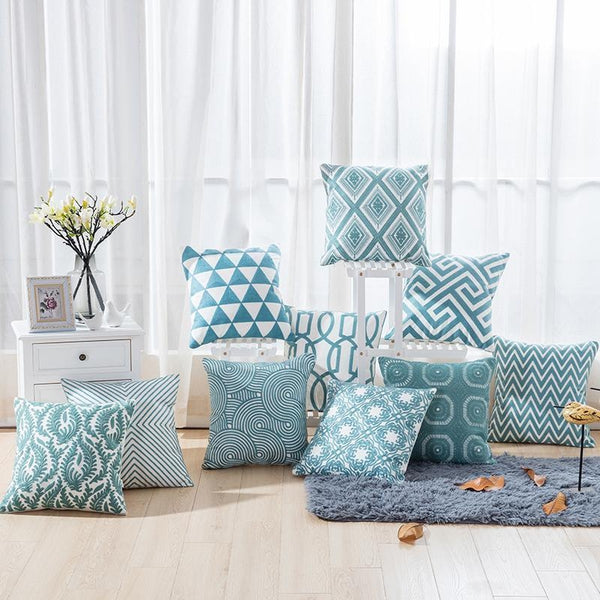 Light Teal Blue Cushion Covers-TipTopHomeDecor