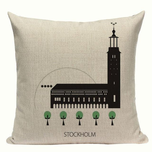 London Rome City Buildings Architecture Pillow Cases Cushion Covers-TipTopHomeDecor