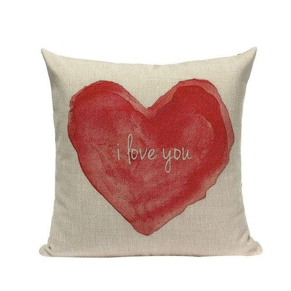 Love Heart Watercolor Pink Cushion Covers-Tiptophomedecor