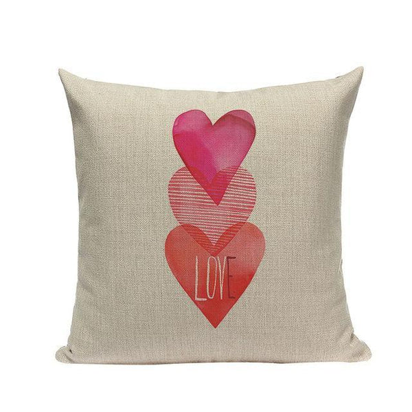 Love Heart Watercolor Pink Cushion Covers-Tiptophomedecor