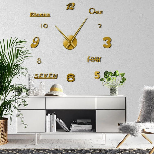Mixed Style 3D Wall Clock Decal-Tiptophomedecor-Interior-Design-Home-Decor