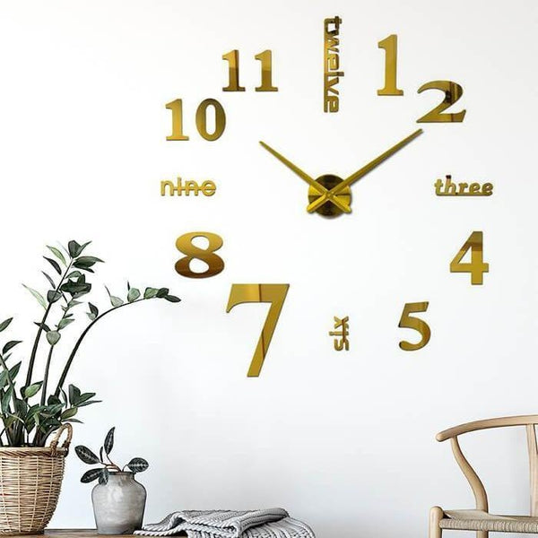 Mixed Word Number 3D Wall Clock Decal-TipTopHomeDecor