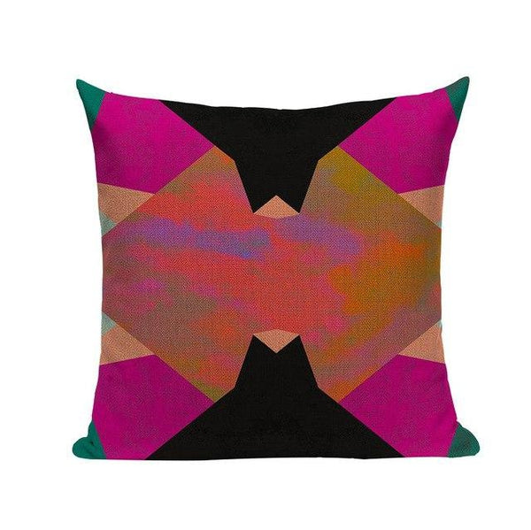 Modern Abstract Fuchsia Grey Symmetrical Figures Cushion Covers-Tiptophomedecor-Interior-Design-Home-Decor
