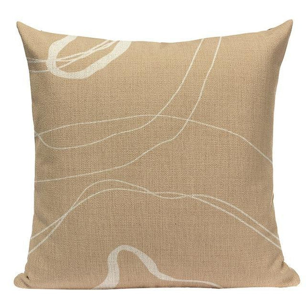 Modern Earth Colors Organic Shapes Linen Pillow Cases-TipTopHomeDecor