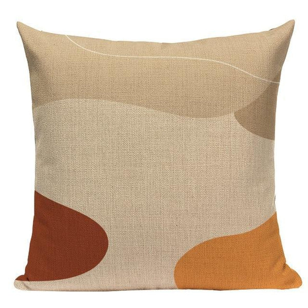 Modern Earth Colors Organic Shapes Linen Pillow Cases-TipTopHomeDecor