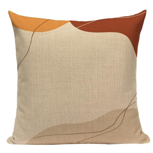 Modern Earth Colors Organic Shapes Linen Pillow Cases-TipTopHomeDecor