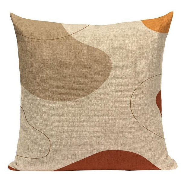 Modern Earth Colors Organic Shapes Linen Pillow Cases-TipTopHomeDecor