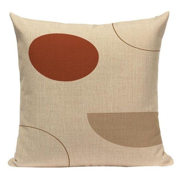 Modern Earth Colors Organic Shapes Linen Pillow Cases-TipTopHomeDecor