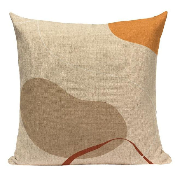 Modern Earth Colors Organic Shapes Linen Pillow Cases-TipTopHomeDecor