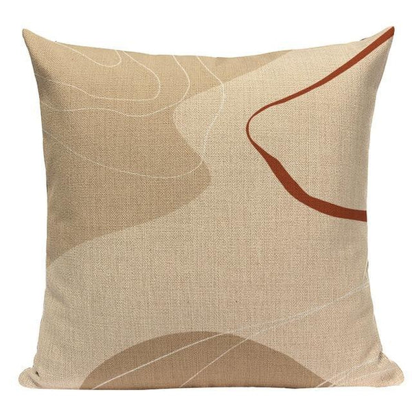 Modern Earth Colors Organic Shapes Linen Pillow Cases-TipTopHomeDecor